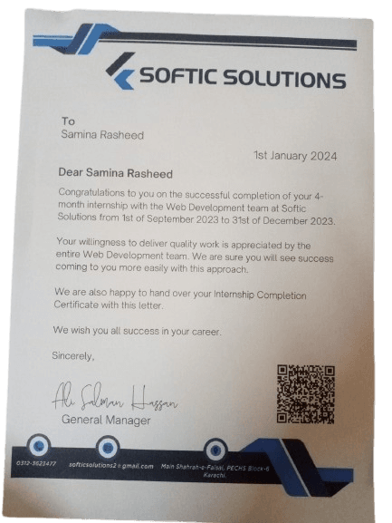 Certificate of Appreciation