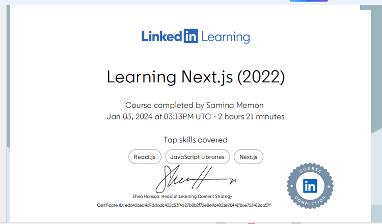 Certificate of Internship
